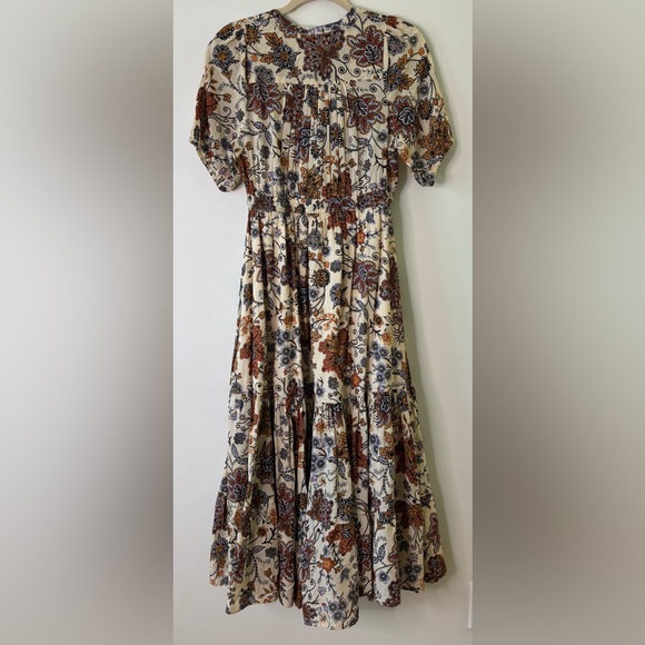 NWT Anthropologie Cotton Chicks Flowy Floral Peasant Sleeve Maxi Dress Small - Picture 4 of 11